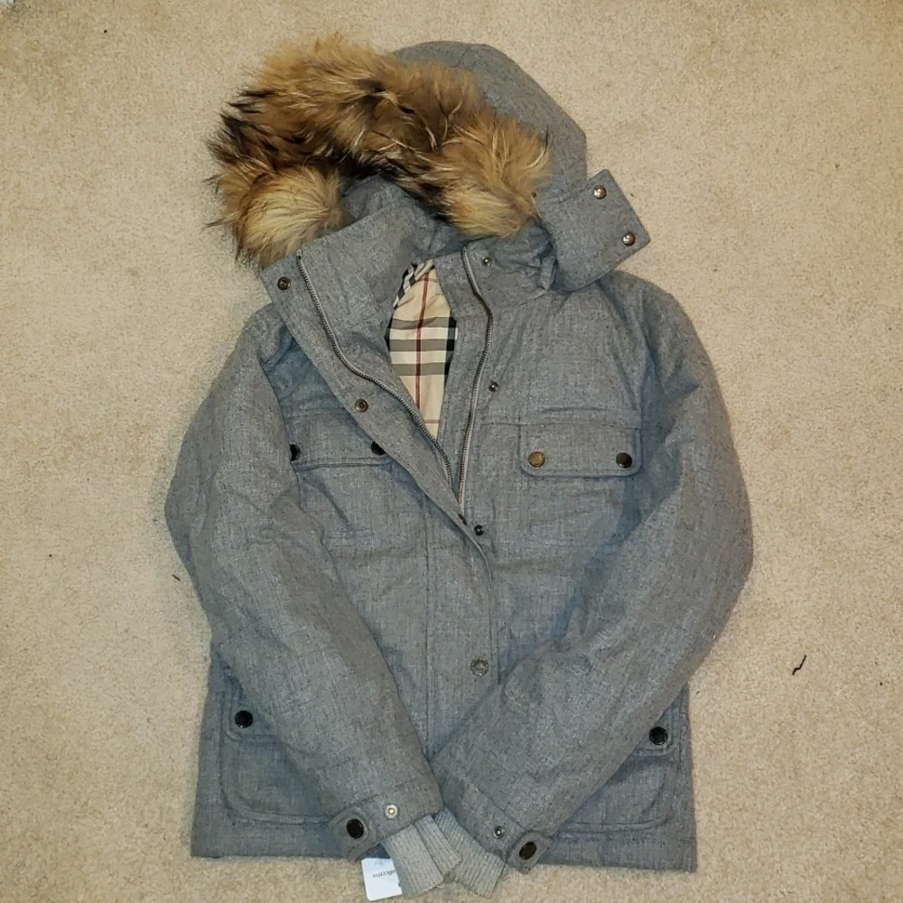 Burberry hooded winter coat. - Picture 2 of 13